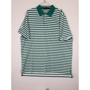 RLX Ralph Lauren Men's Green White Stripe‎ Golf Polo Shirt Size XL
